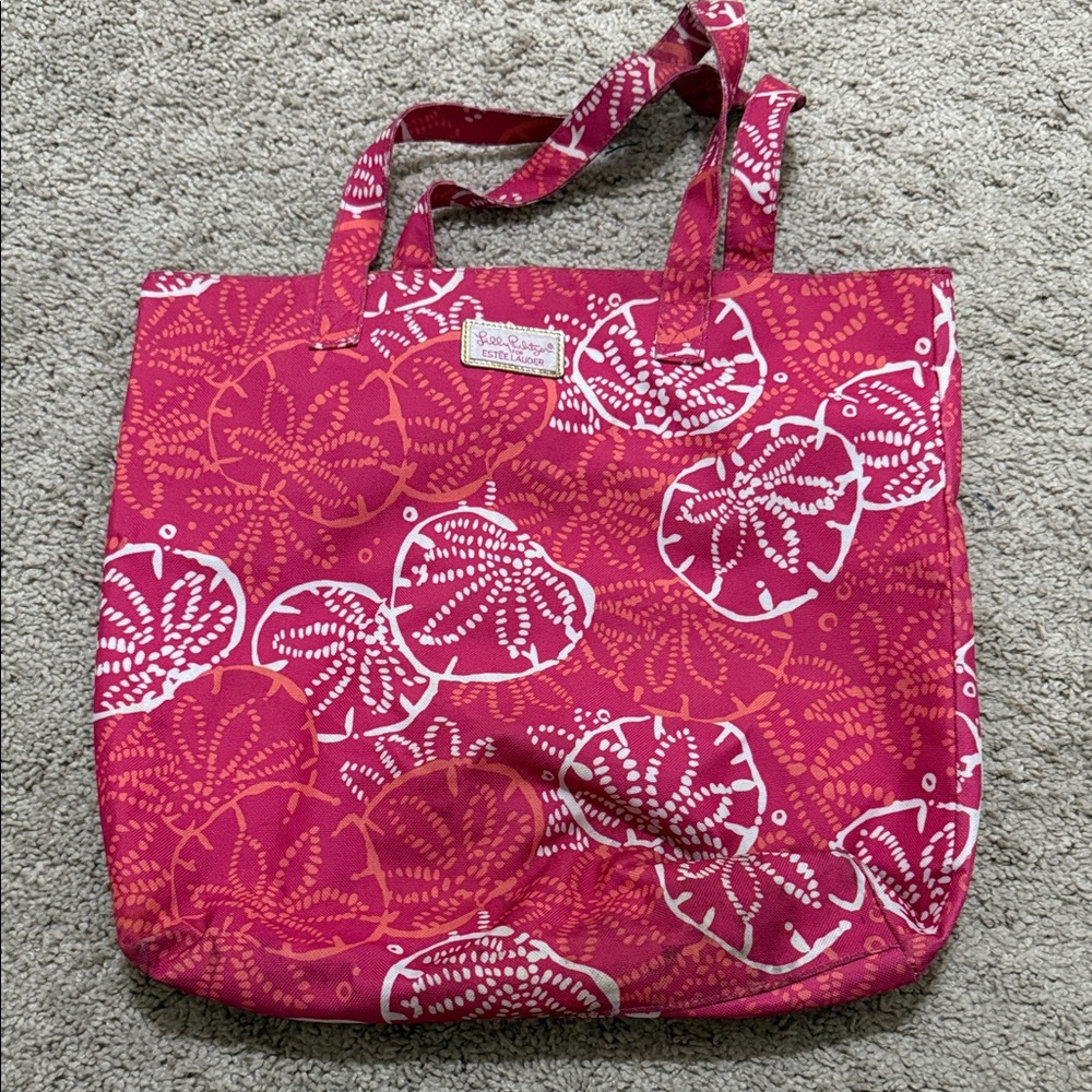 Lilly Pulitzer Vibrant Pink and White Tote